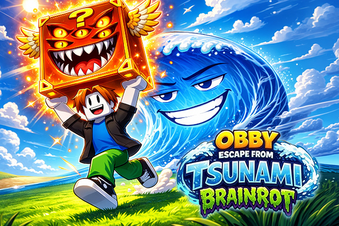 Obby Escape From Tsunami Brainrot